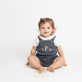 Baby & Toddler Embroidered Knit One-Piece Romper Bohemian Organic Mushrooms Grey