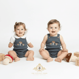 Baby & Toddler Embroidered Knit One-Piece Romper Bohemian Organic Mushrooms Grey