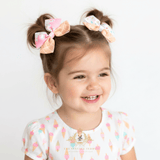 Girls Hair Bows Grosgrain Ribbon Ice Cream & Sprinkles Set of 2 Medium 3 /12" Inch