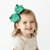 Girls Grosgrain Ribbon Clip-On Hair Bows Pastels 6" Large