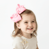 Girls Grosgrain Ribbon Clip-On Hair Bows Pastels 6" Large