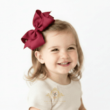 Girls Grosgrain Ribbon Clip-On Hair Bows Vibrant 6" Large