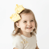 Girls Grosgrain Ribbon Clip-On Hair Bows Pastels 6" Large