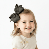 Girls Grosgrain Ribbon Clip-On Hair Bows Vibrant 6" Large