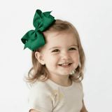 Girls Grosgrain Ribbon Clip-On Hair Bows Vibrant 6" Large