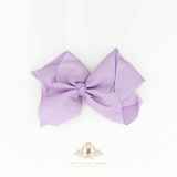 Girls Grosgrain Ribbon Clip-On Hair Bows Vibrant 6" Large