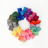 Girls Grosgrain Ribbon Clip-On Hair Bows Pastels 6" Large
