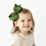Girls Grosgrain Ribbon Clip-On Hair Bows Vibrant 6" Large