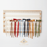 Girls Satin Ribbon Clip-On Long Hair Bows Multicolors