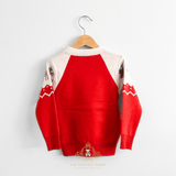 Kids Christmas Sweaters Unisex Knit Reindeers Red