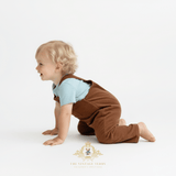 Boys Corduroy Overalls Pants Brown