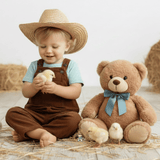 Boys Corduroy Overalls Pants Brown