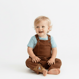 Boys Corduroy Overalls Pants Brown