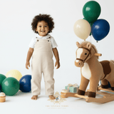 Boys Corduroy Overalls Pants Cream