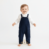 Boys Corduroy Overalls Pants Navy Blue