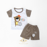 Boys T-Shirt & Shorts 2-Piece Matching Set Soccer Bear Goal!