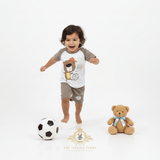 Boys T-Shirt & Shorts 2-Piece Matching Set Soccer Bear Goal!
