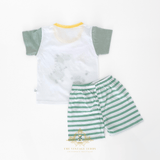 Boys Little Dino matching set back view toddler t-shirt and shorts children's boutique clothing