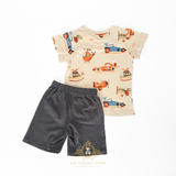 Boys T-Shirt & Shorts 2-Piece Matching Set Cars & Airplanes