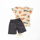 Boys T-Shirt & Shorts 2-Piece Matching Set Cars & Airplanes