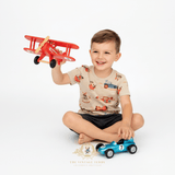 Boys T-Shirt & Shorts 2-Piece Matching Set Cars & Airplanes