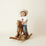 Children's Custom Graphic Tees The Vintage Teddy™ Personalized Name "This is My First Rodeo!"