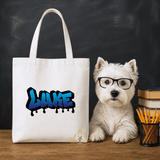Boys Custom Personalized Canvas Tote Bags Child's Name Graffiti Drip
