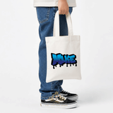 Boys Custom Personalized Canvas Tote Bags Child's Name Graffiti Drip