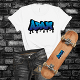 Boys Custom Personalized Graphic Tees Child's Name Graffiti Drip