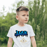 Boys Custom Personalized Graphic Tees Child's Name Graffiti Drip