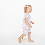 Girls T-shirts & Shorts 2-Piece Matching Set Pink & White Bunny