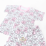 Girls T-shirts & Shorts 2-Piece Matching Set Pink & White Bunny