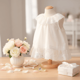 Girls Embroidered Lace Bib Collar Sleeveless Blouse Bohemian White