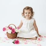 Girls Embroidered Lace Bib Collar Sleeveless Blouse Bohemian White