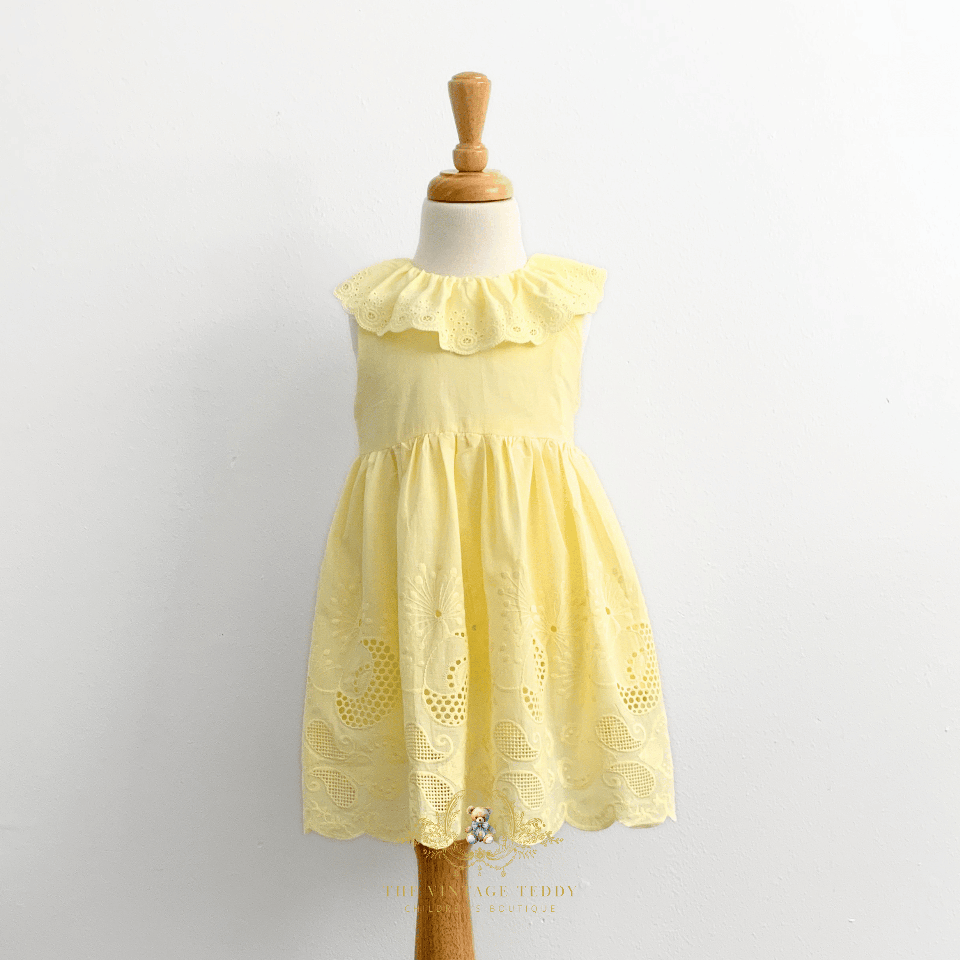 Pretty Girls Sunshine Yellow Eyelet Lace Sundress