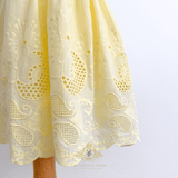 Girls Eyelet Embroidered Lace Ruffled Sun Dress Sunshine Yellow