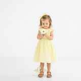 Girls Eyelet Embroidered Lace Ruffled Sun Dress Sunshine Yellow