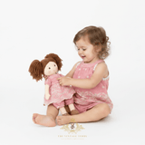 Girls Matching Set Blouse & Shorts Eyelet Embroidered Lace Blush