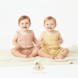 Girls Knit Top & Shorts Kids Matching Set Peach