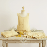 Girls Knit Top & Shorts Kids Matching Set Yellow
