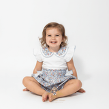 Girls Top & Bubble Shorts Matching Set 2-Piece Spring Floral