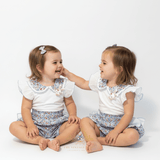 Girls Top & Bubble Shorts Matching Set 2-Piece Spring Floral