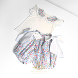 Girls Top & Bubble Shorts Matching Set 2-Piece Spring Floral