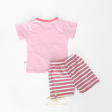Girls Sweet Bear matching set back view toddler t-shirt and shorts children's boutique kids clothes