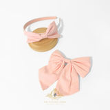 Girls Sailor Dress & Hair Bow Accessories Set Nautical Sleeveless Pink
