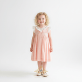 Girls Smocked Spanish Style Celebration Dress Blush & White