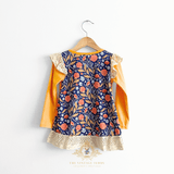 Girls Top & Pants Matching Set Embroidered Patchwork Little Turkey