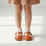 Girls Mary Jane Flats Vintage Style Children's Shoes Burnt Orange