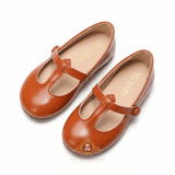 Girls Mary Jane Flats Vintage Style Children's Shoes Burnt Orange