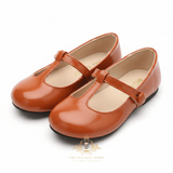 Girls Mary Jane Flats Vintage Style Children's Shoes Burnt Orange